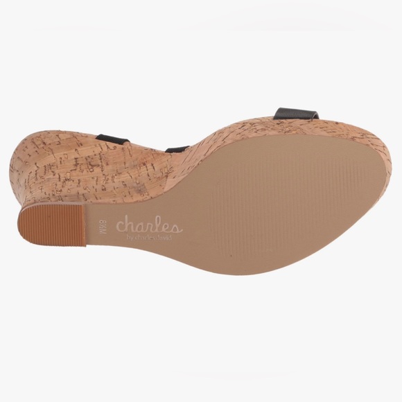 CHARLES BY CHARLES DAVID Women's Liber Platform Black Straps/Cork Sole 8M NIB - Picture 5 of 11